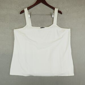 Eileen Fisher Tank Top Off White Square Neck Size 2X Plus Wide Straps Relaxed